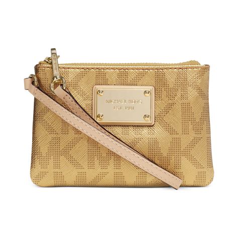 michael kors logo metallic clutch wristlet|Michael Kors purses today.